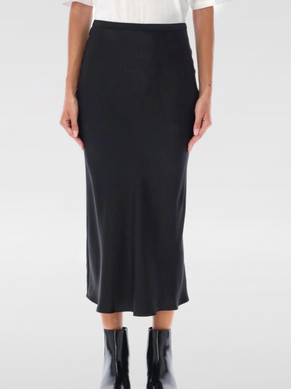 Anine Bing Black Midi Slip Skirt / size M
